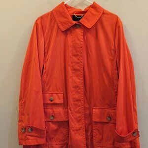Women's‎ Talbots Modern Mac Orange Rain Coat Jacket Size 16
